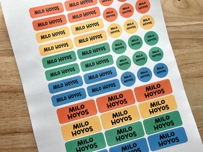 46 Mixed Size Waterproof Name Sticker Labels