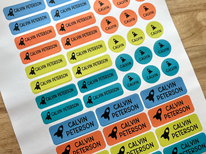 46 Mixed Size Icon Waterproof Name Sticker Labels