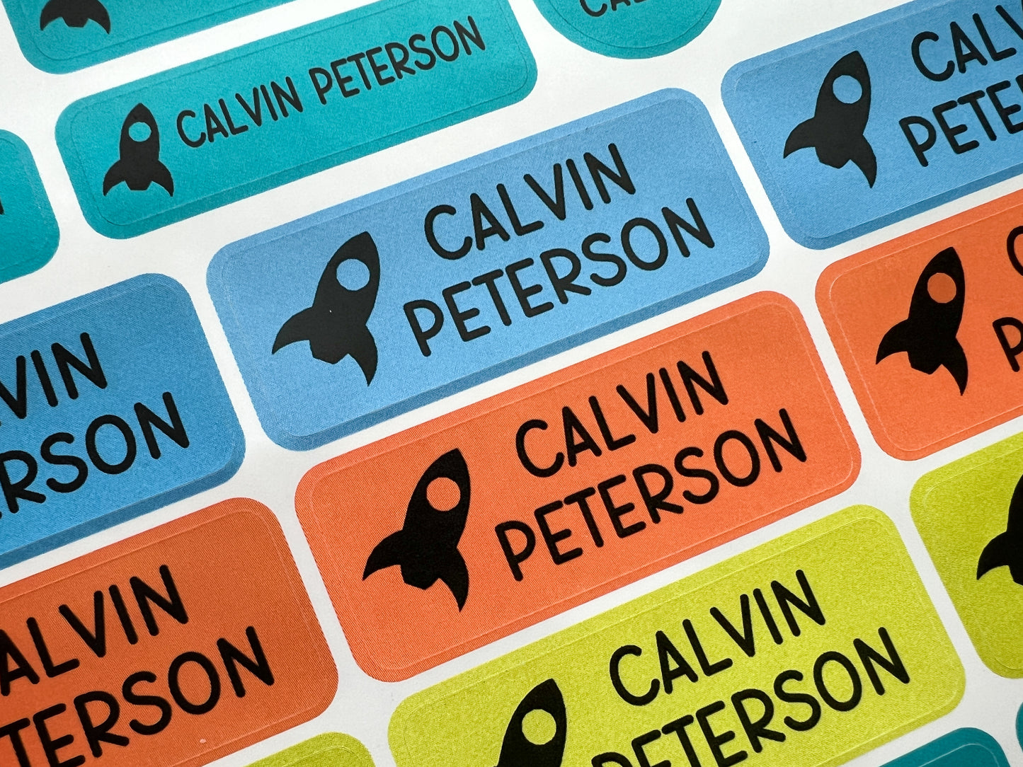 46 Mixed Size Icon Waterproof Name Sticker Labels