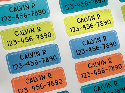 30 Standard Name & Phone Number Labels