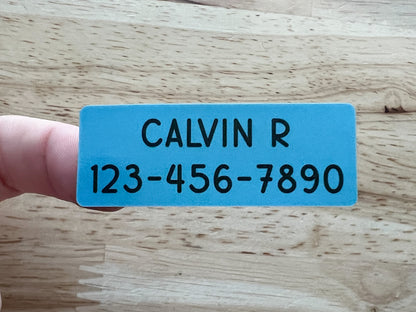 30 Standard Name & Phone Number Labels