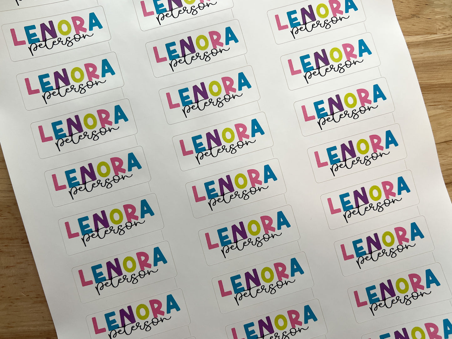 30 Standard Custom Kids Waterproof Name Sticker Labels