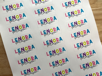 30 Standard Custom Kids Waterproof Name Sticker Labels