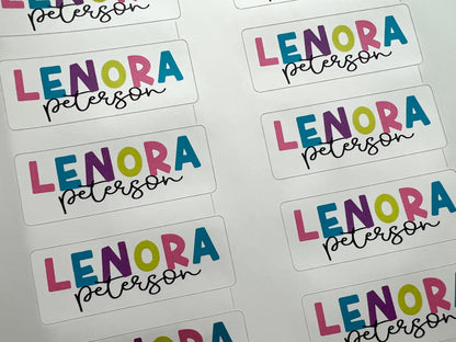 30 Standard Custom Kids Waterproof Name Sticker Labels