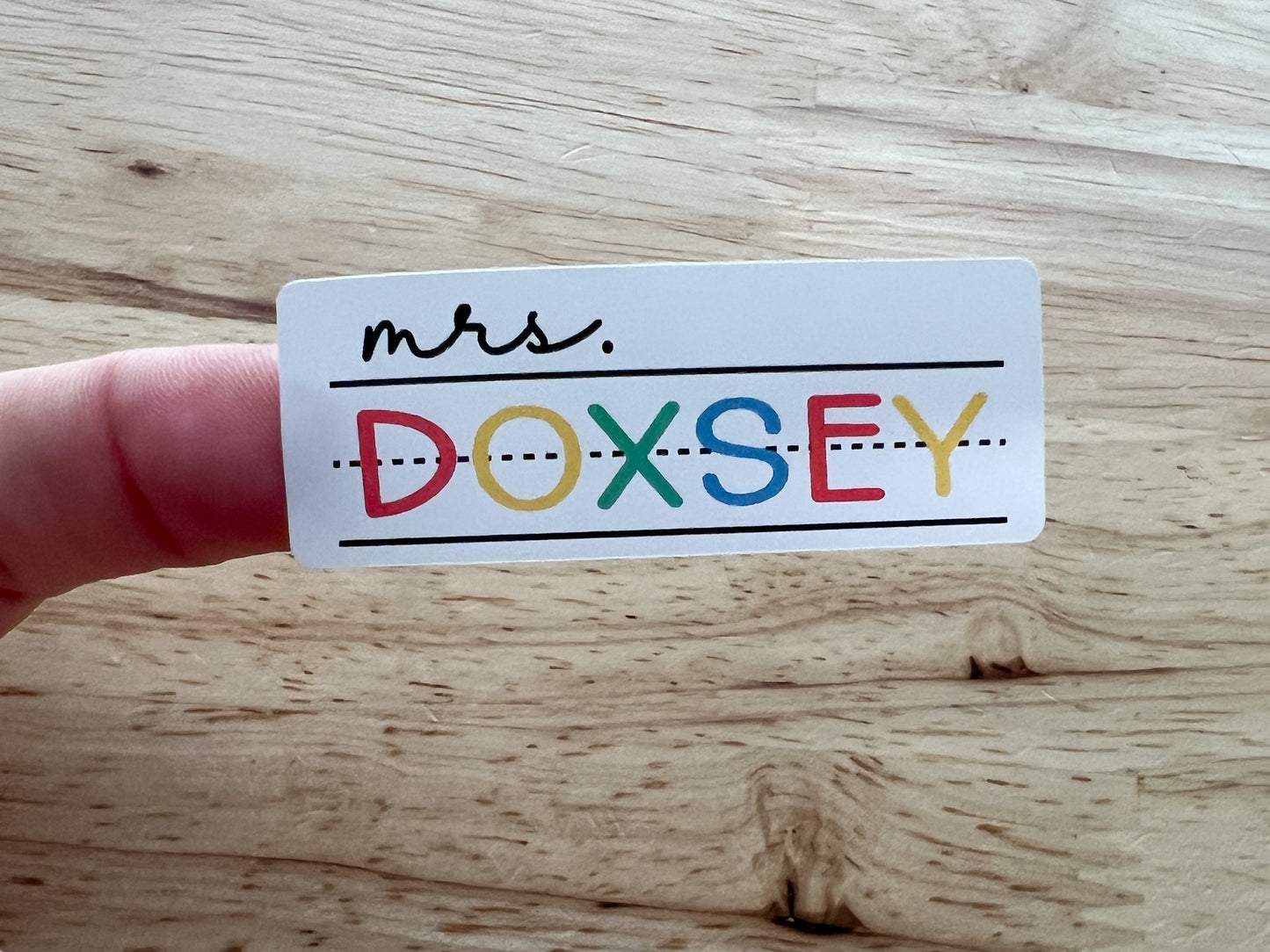 Waterproof Teacher Name Stickers, Notebook Design