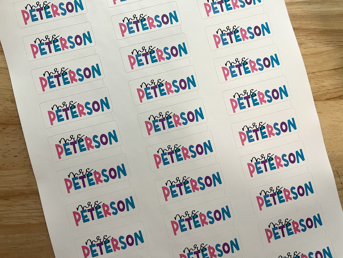 Waterproof Teacher Name Stickers, Teacher Appreciation Gift