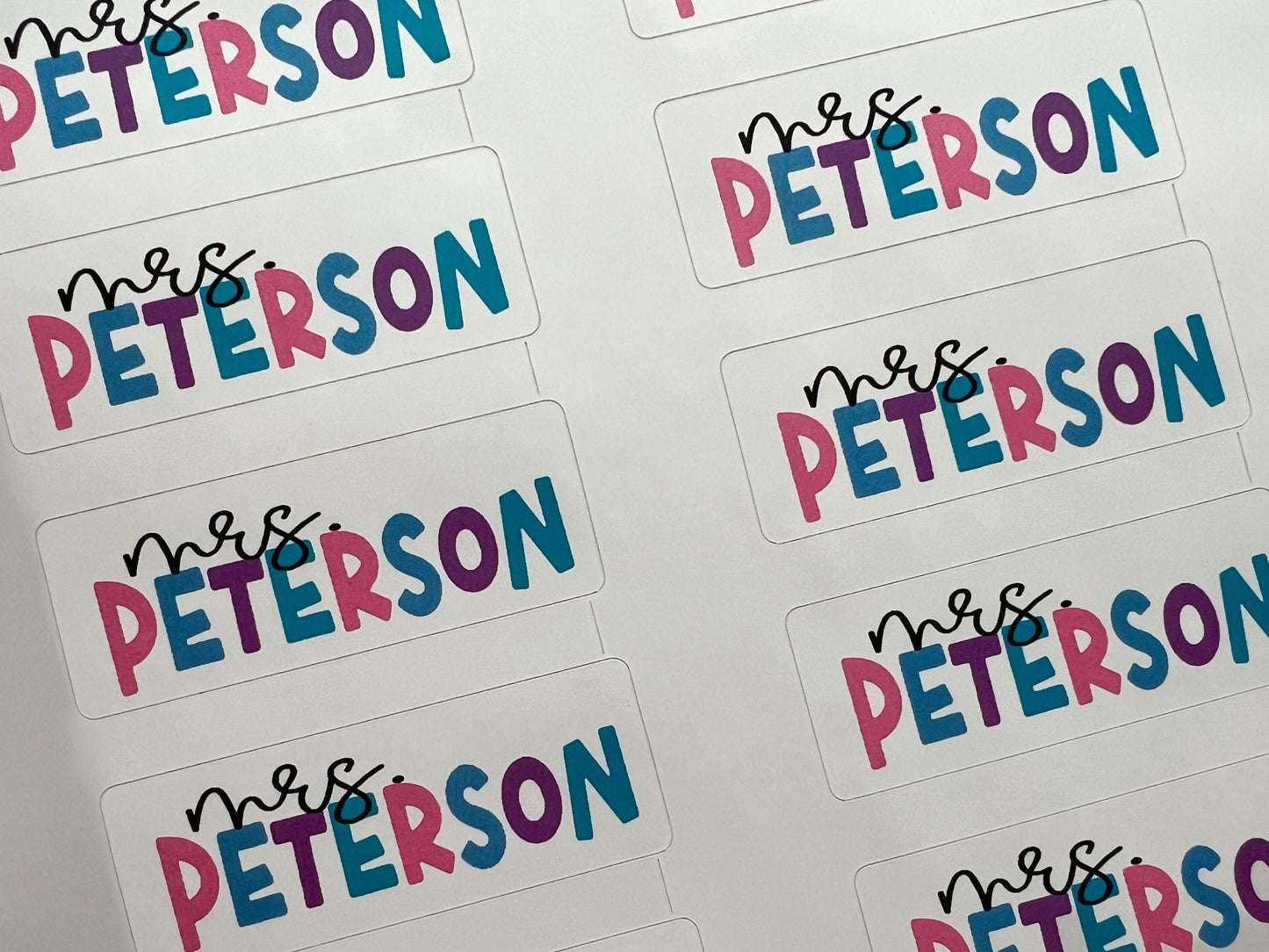 Waterproof Teacher Name Stickers, Teacher Appreciation Gift