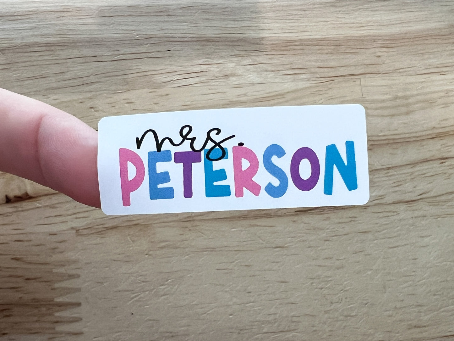 Waterproof Teacher Name Stickers, Teacher Appreciation Gift