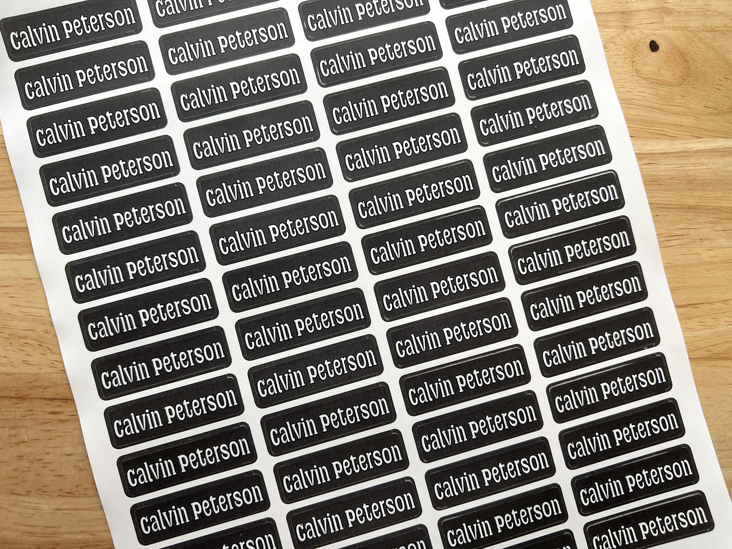 48 Skinny Black Name Labels