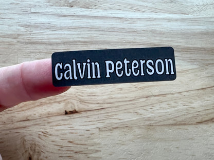 48 Skinny Black Name Labels