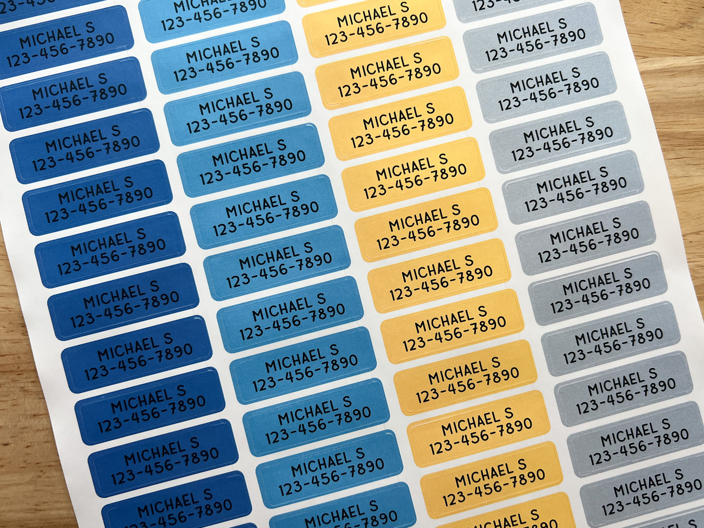 48 Skinny Name & Phone Number Stickers