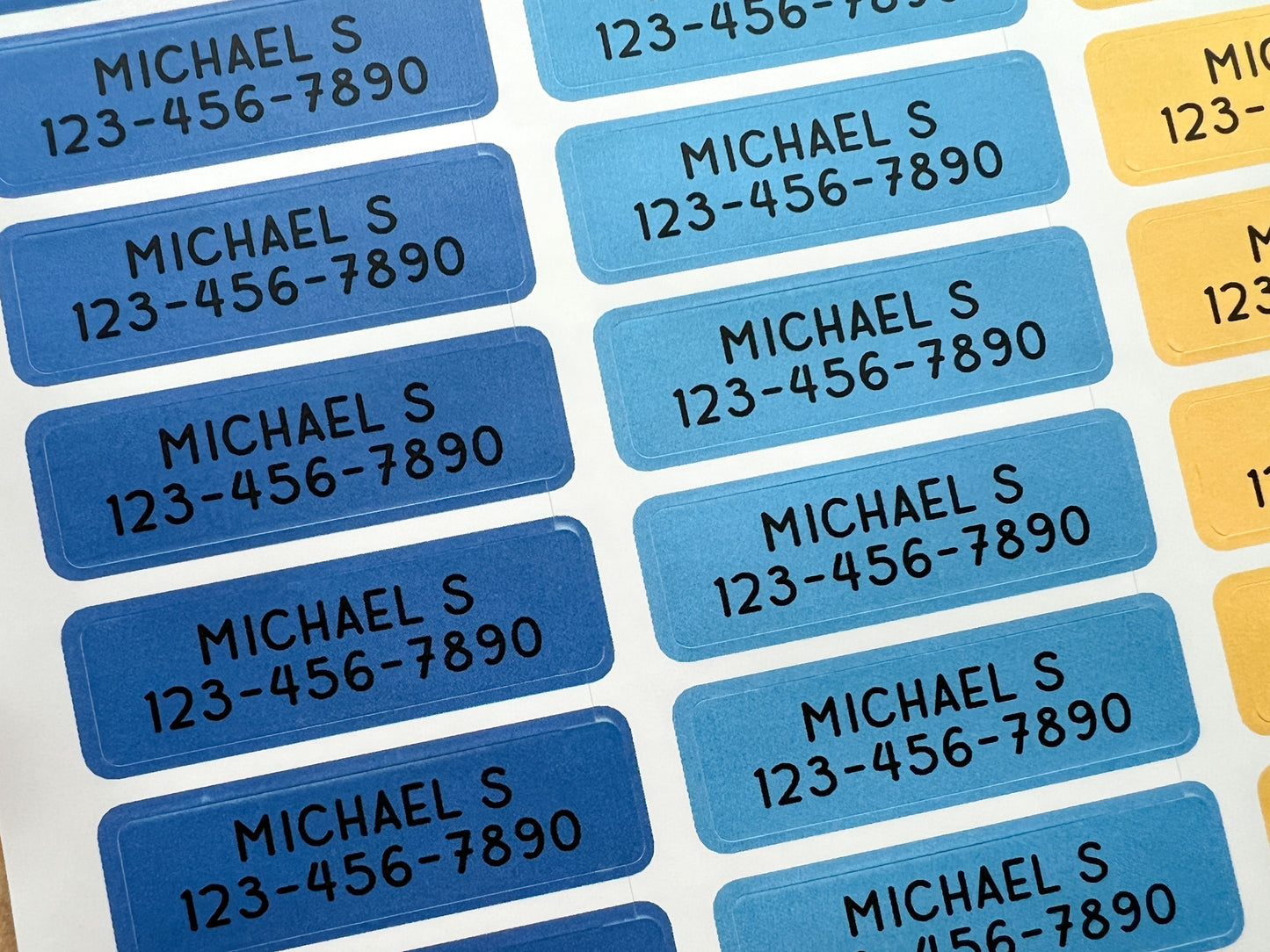 48 Skinny Name & Phone Number Stickers