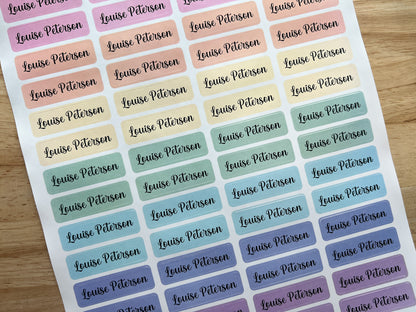 48 Skinny Rainbow Name Stickers