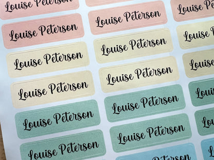 48 Skinny Rainbow Name Stickers