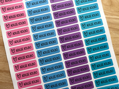 48 Skinny Icon Name Stickers