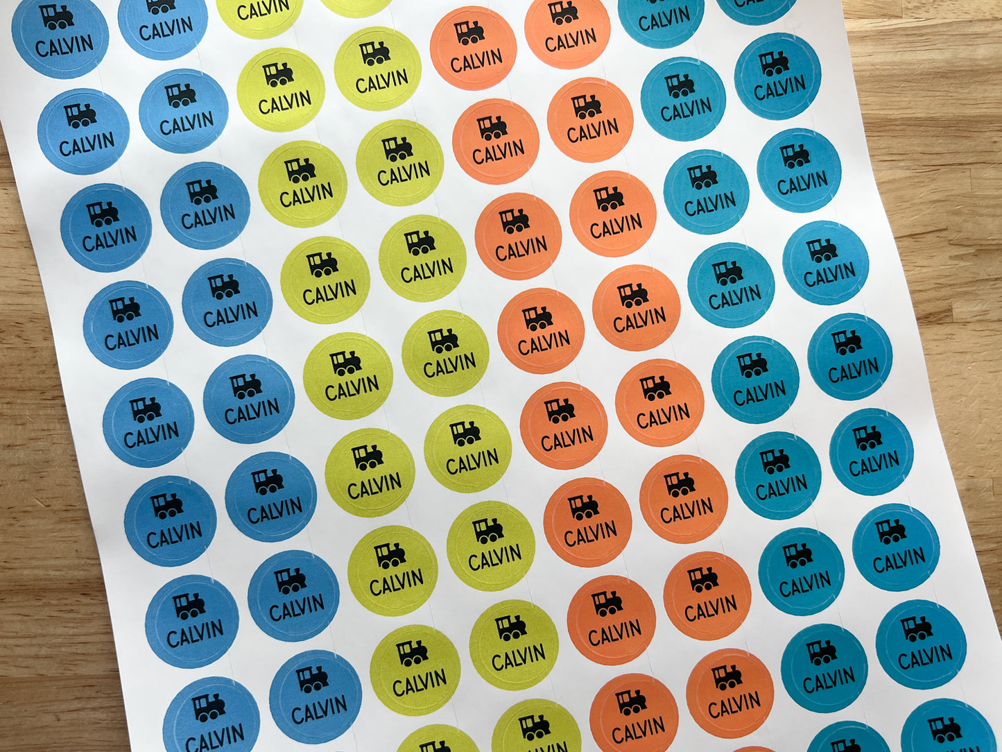 80 Round Waterproof Name Labels