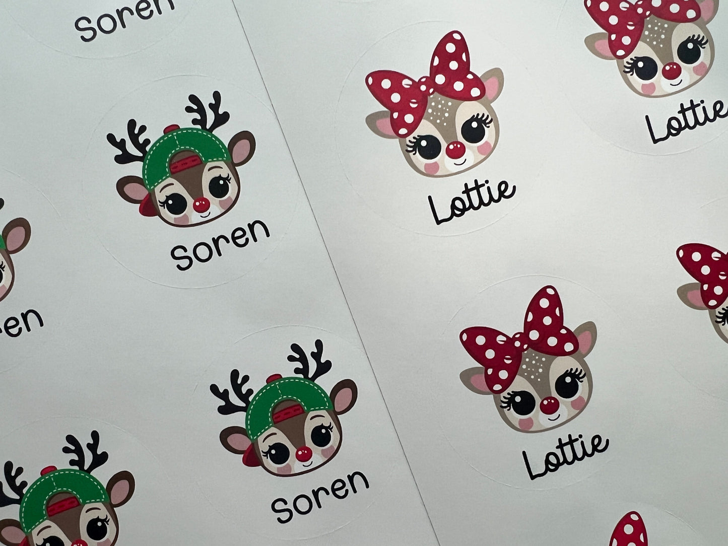 Christmas Reindeer Gift Labels (Set of 12)