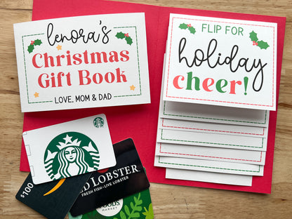 Christmas Gift Card Holder Waterfall Book (Holds 4 Gift Cards)
