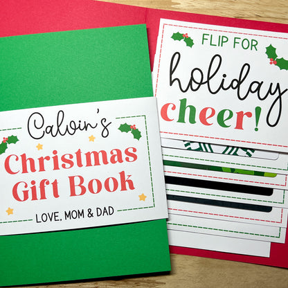 Christmas Gift Card Holder Waterfall Book (Holds 4 Gift Cards)