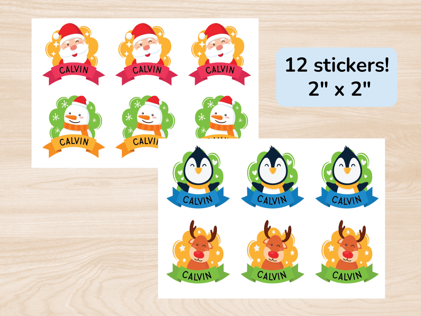Christmas Character Gift Labels (Set of 12)