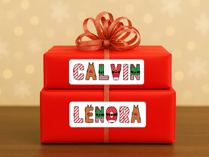 Christmas Name Gift Labels (Set of 18)