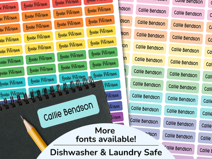 48 Skinny Rainbow Name Stickers