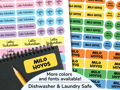 46 Mixed Size Waterproof Name Sticker Labels