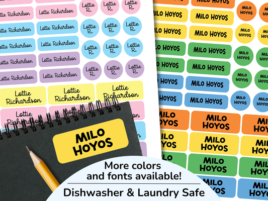 46 Mixed Size Waterproof Name Sticker Labels