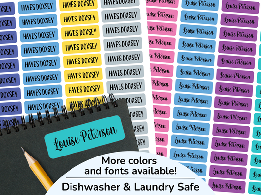 48 Skinny Custom Name Stickers