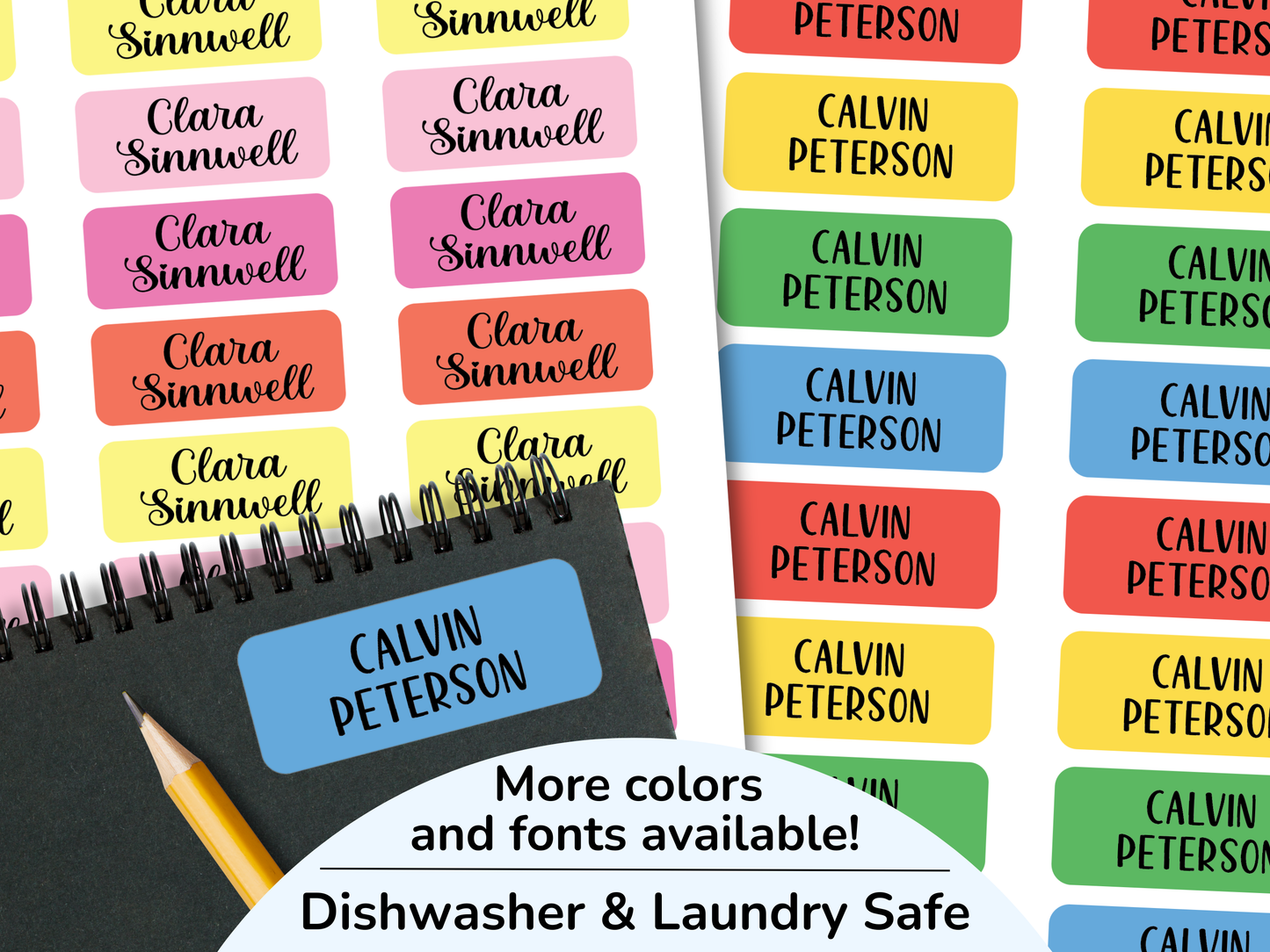 30 Standard Waterproof Name Sticker Labels