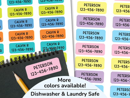 30 Standard Name & Phone Number Labels