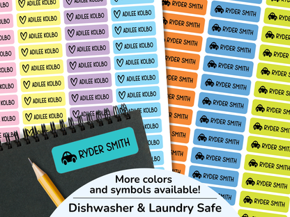 48 Skinny Icon Name Stickers