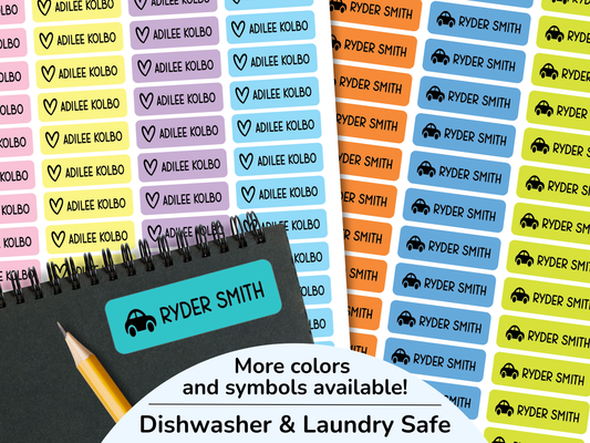 48 Skinny Icon Name Stickers