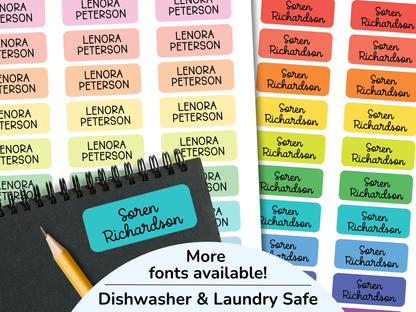 30 Standard Rainbow Waterproof Name Sticker Labels