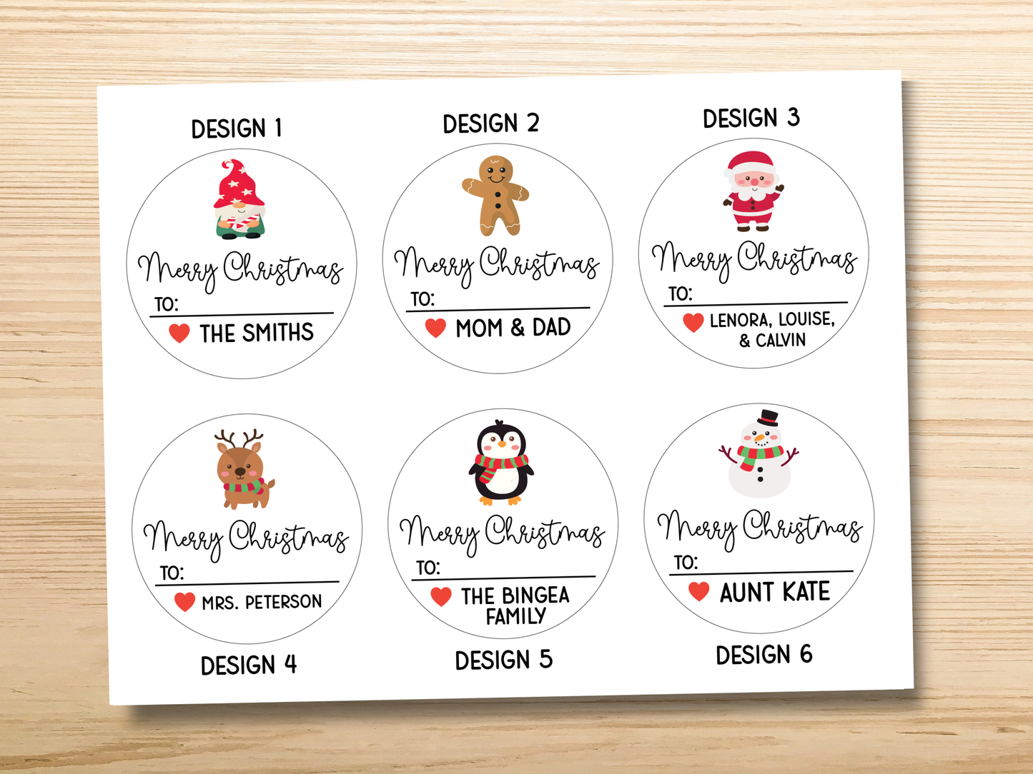 Christmas Gift Labels Personalized with Sender Name (Set of 12)