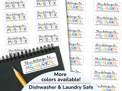 This Belongs To Teacher Stickers, Waterproof Teacher Appreciation Stickers