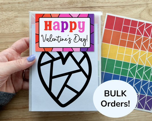 Bulk Valentine Party Favors, Suncatcher Craft Kits