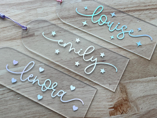 Personalized Holographic Bookmark, Glow in the Dark