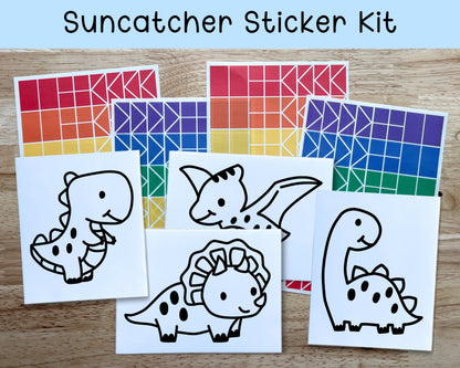 Dinosaur Suncatcher Sticker Craft Kit, Set of 4