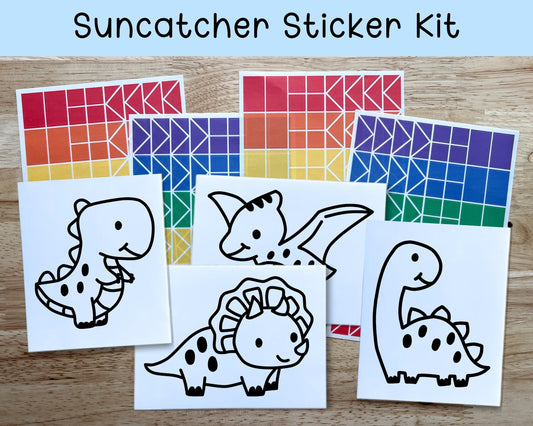 Dinosaur Suncatcher Sticker Craft Kit, Set of 4