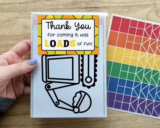 Excavator Suncatcher Craft Party Favor