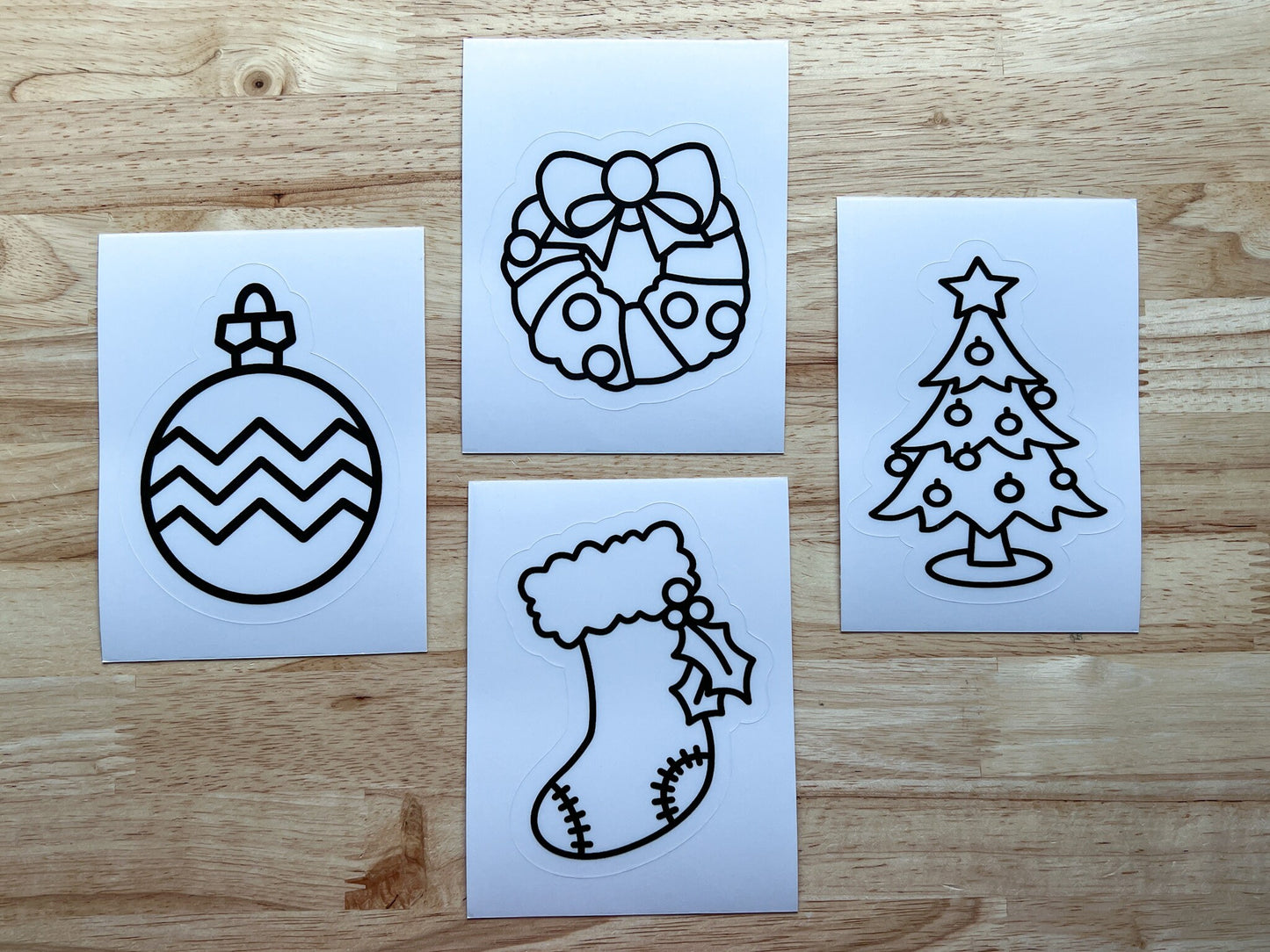 Christmas Suncatcher Sticker Craft Kit, Set of 4