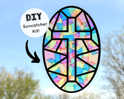 Large Cross Suncatcher Sticker Easter Craft Kit