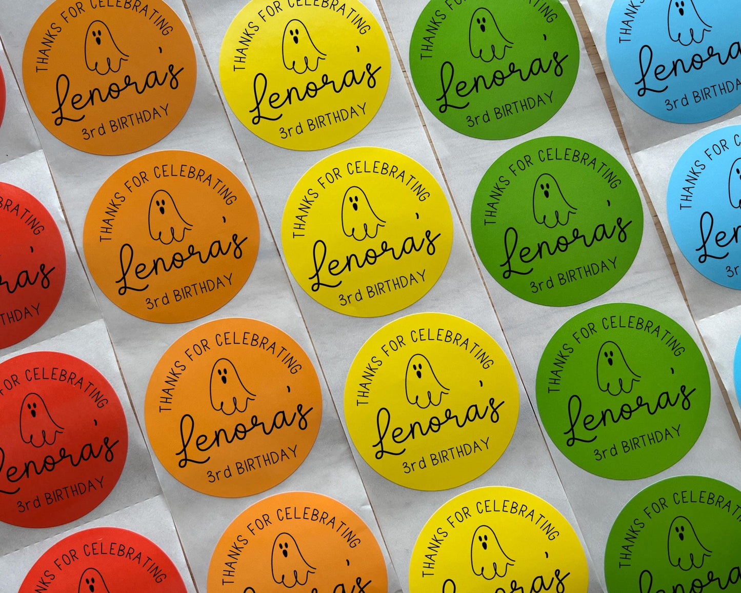 Halloween Birthday Party Favor Labels (Set of 10)