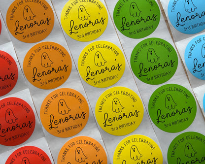 Halloween Birthday Party Favor Labels (Set of 10)