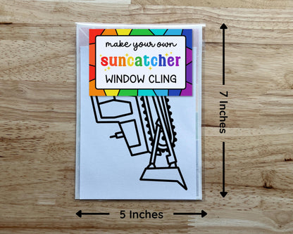 Bulldozer Suncatcher Sticker Craft Kit