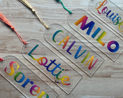 Personalized Rainbow Name Bookmark