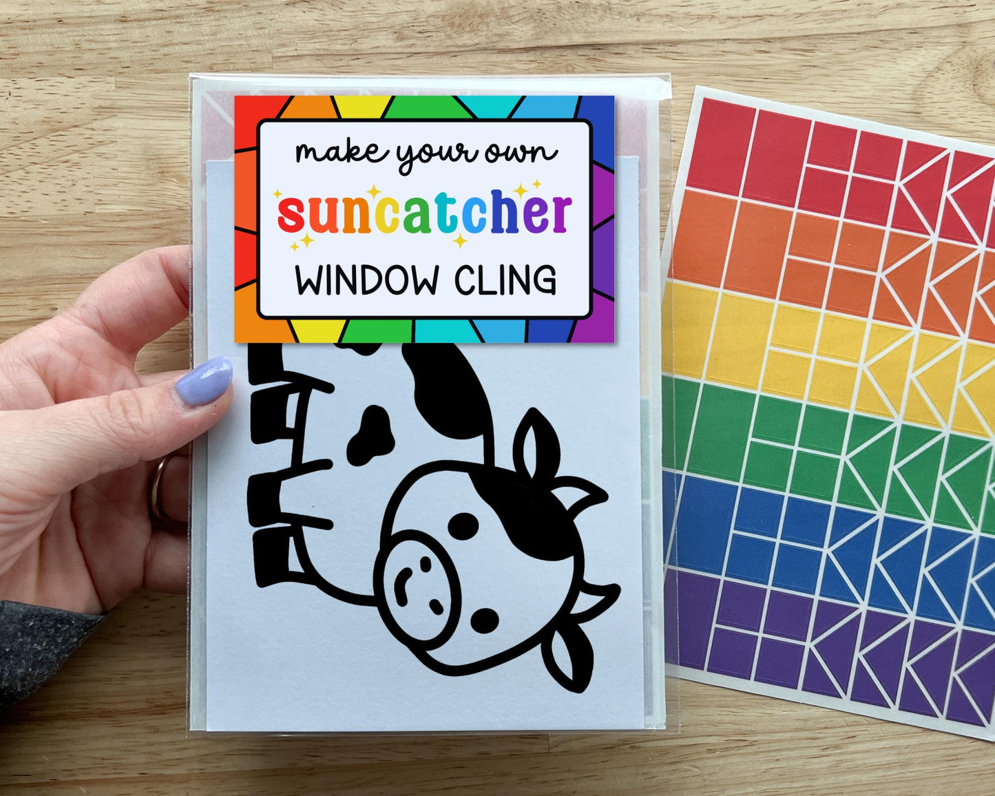 Cow Suncatcher Sticker Craft Kit