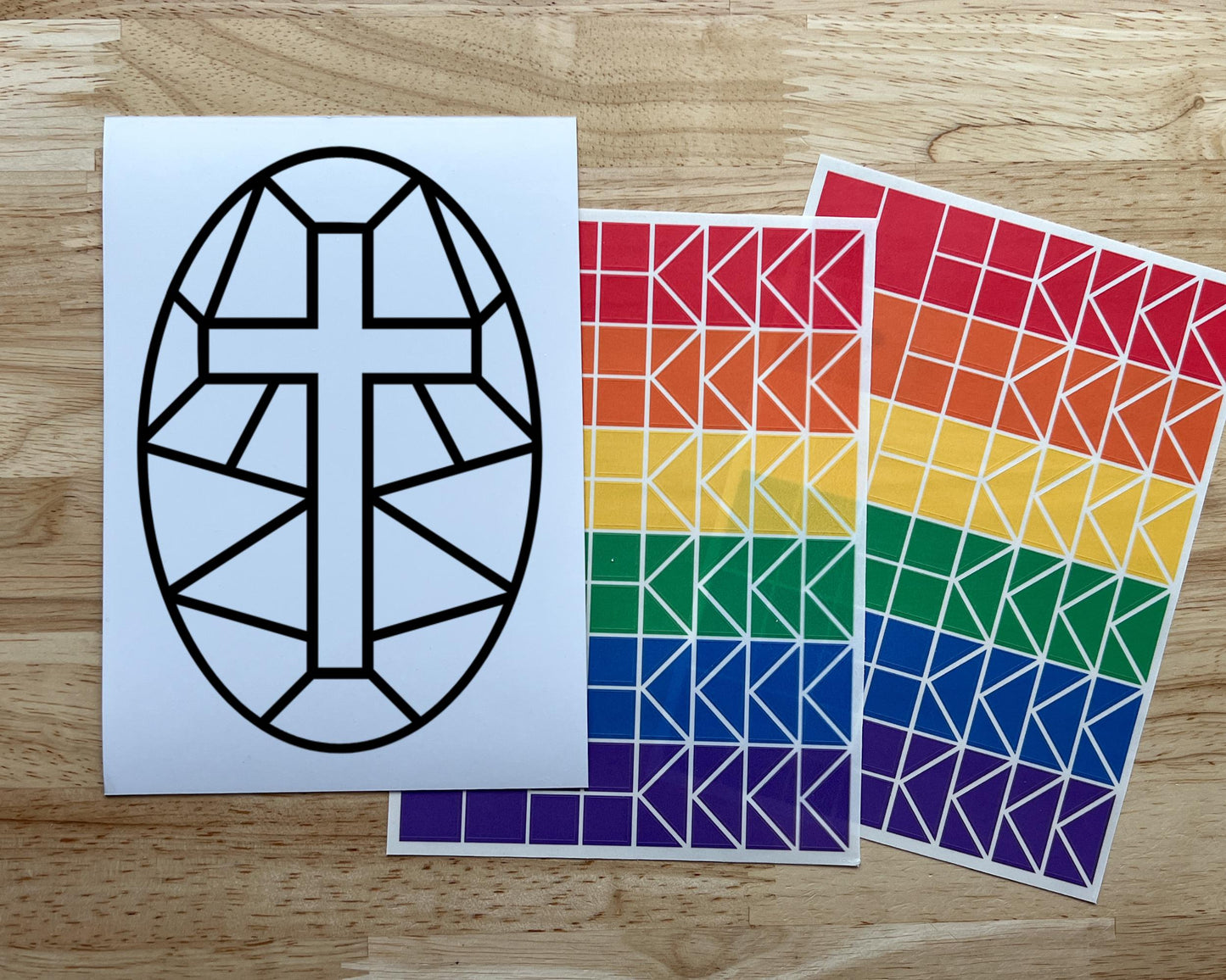 Large Cross Suncatcher Sticker Easter Craft Kit