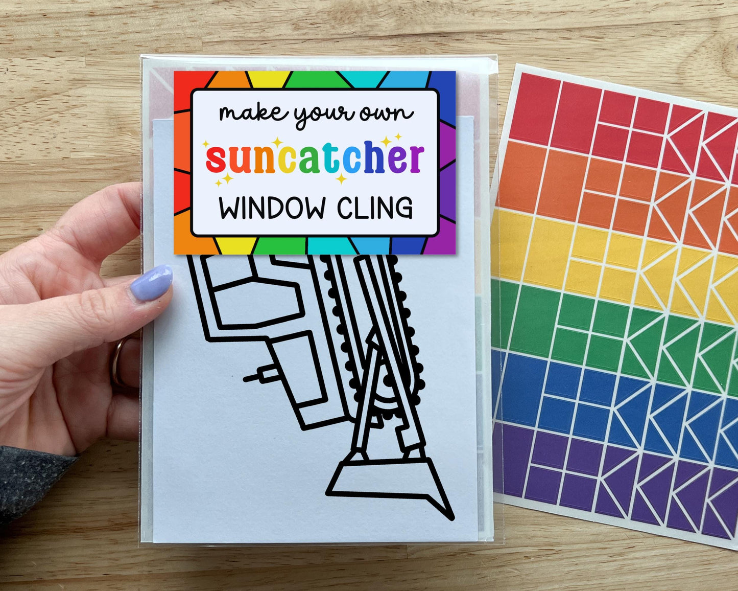 Bulldozer Suncatcher Sticker Craft Kit